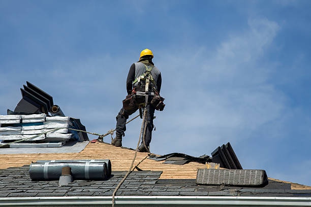 Professional Gutter Installation technician working in Wauregan, CT